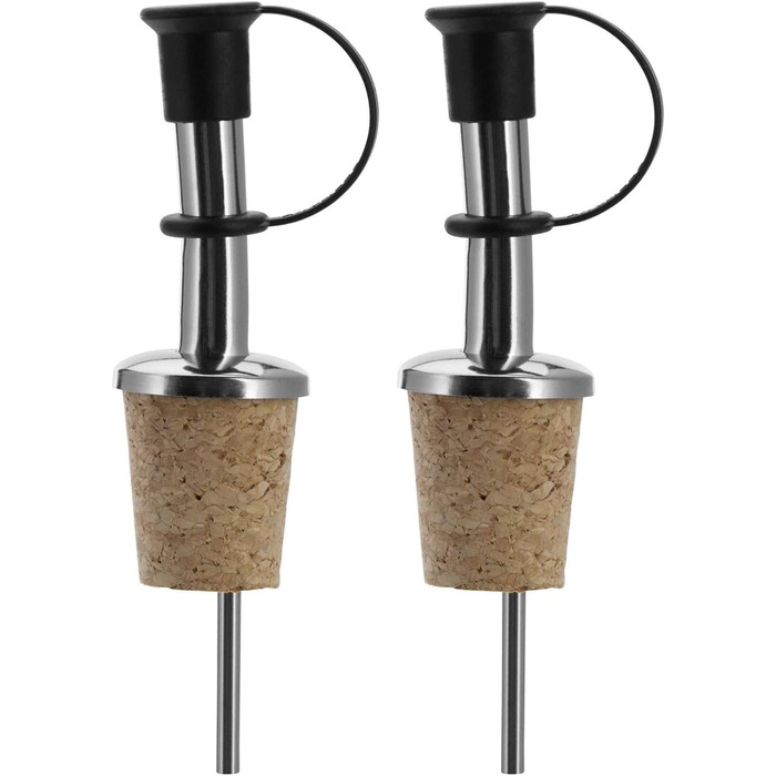 Виливники для пляшок Westmark 2 шт. (спирт, олія, оцет), нержавіюча сталь, корк, з повітряною трубкою, з петлею, сріблясті