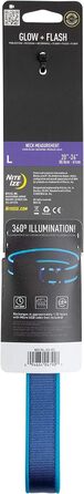 LED-ошийник для собак Nite Ize NiteDog – світлодіодна ошийник з металевою застібкою, водонепроникна, для нічних прогулянок, розмір L (блакитний)