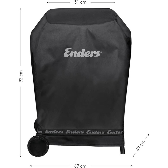 Чохол для газового гриля Enders URBAN з візком, водонепроникний, UV-захист, поліестер 300D, чорний