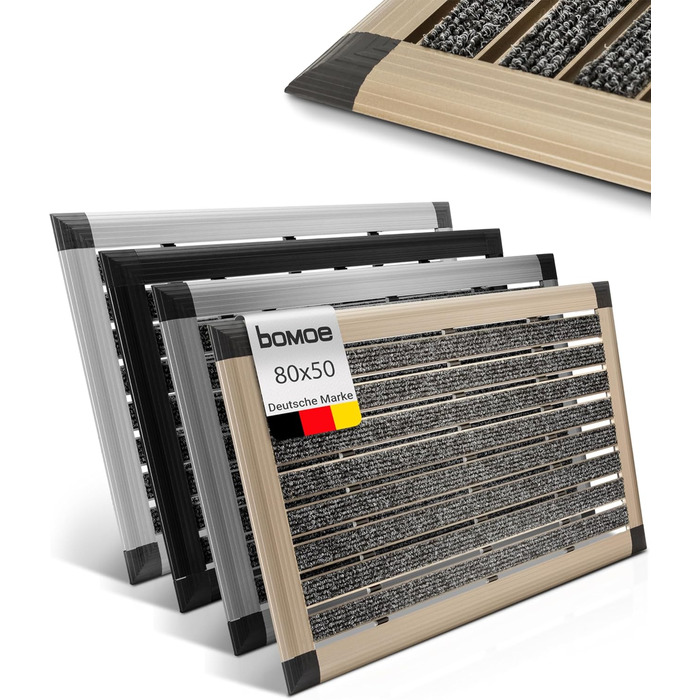 Aluminum Outdoor Doormat - 50x80cm - Rust-Proof, Non-Slip - Champagne Gold