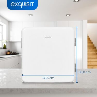 Exquisit Mini Холодильник CKB45-0-031F білий: 47 л, без морозильної камери, ретро стиль