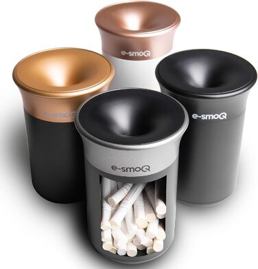Електронна попільничка e-smoQ для HEETS, IQOS 3 Duo, Iluma Terea, герметична з кришкою, для авто, 4 кольори (чорний, сірий) – аксесуар для тютюнових стиків