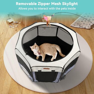 Клітка-загон для собак, портативна клітка для тварин, складаний загон, вольєр для цуценят та котів (M, блакитний)