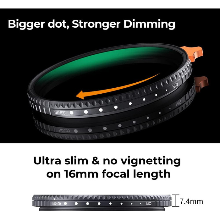Фільтр ND Variabler K&F Concept Nano-X 52mm (ND2-400) з сумкою