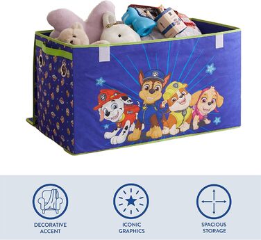 Складана дитяча скриня для іграшок Paw Patrol Chase, Marshall і Skye, міцна з кришкою, Nickelodeon