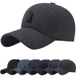 Чоловіча зимова кепка basecap з відкидними навушниками, унісекс, бейсболка з клапанами, спортивна кепка Dad Hat темно-сірого кольору