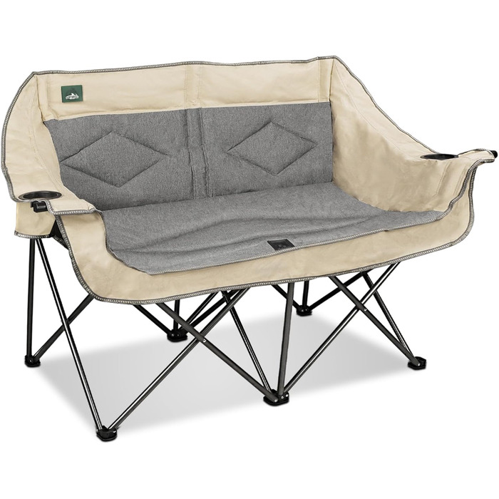 Розкладний диванчик для кемпінгу Northroad на 2 особи, портативний, з підстаканниками та тримачем для келихів, бежевий