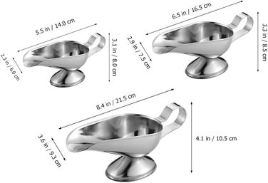 UPKOCH 3-Piece Stainless Steel Saucepan, Sauce Dish, Sauce Bowl, Sauce Pot, Sauce Jug, Small Milk Jug, Dessert Bowl, Sauce Bowl for Roasts, Juices, and Sauces