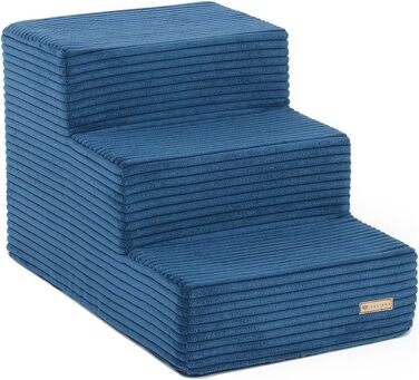 Сходинки для собак Velinda: 3 сходинки, також підходять для котів, допомога у вході, матеріал - піна, темно-синій колір (Cord)