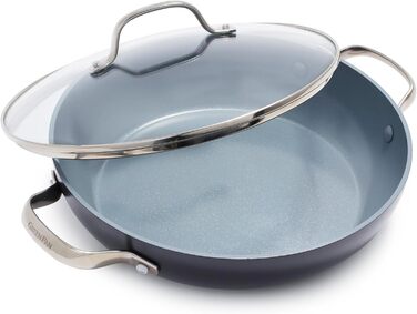 GreenPan Valencia Pro: Сковороди з антипригарним покриттям Harteloxierte Keramik, 20 см та 26 см, без PFAS, з нержавіючою ручкою, для індукційних плит, сумісні з духовкою, сірий колір