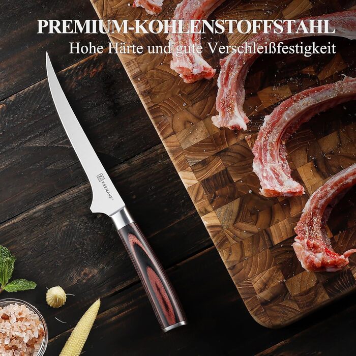 Ніж для філетування Keemake Profi 15 см – нержавіюча сталь, гнучкий, для риби та м'яса – ергономічна ручка, подарункова коробка
