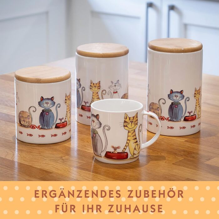 SPOTTED DOG GIFT COMPANY - Coffee mugs with dog and cat motifs - Gift for dog and cat lovers - Set of 4
