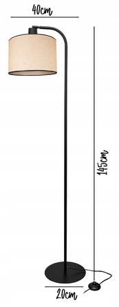 Підлогова лампа Glimex Modern E27 60 Вт, бежевий, коричневий, чорний