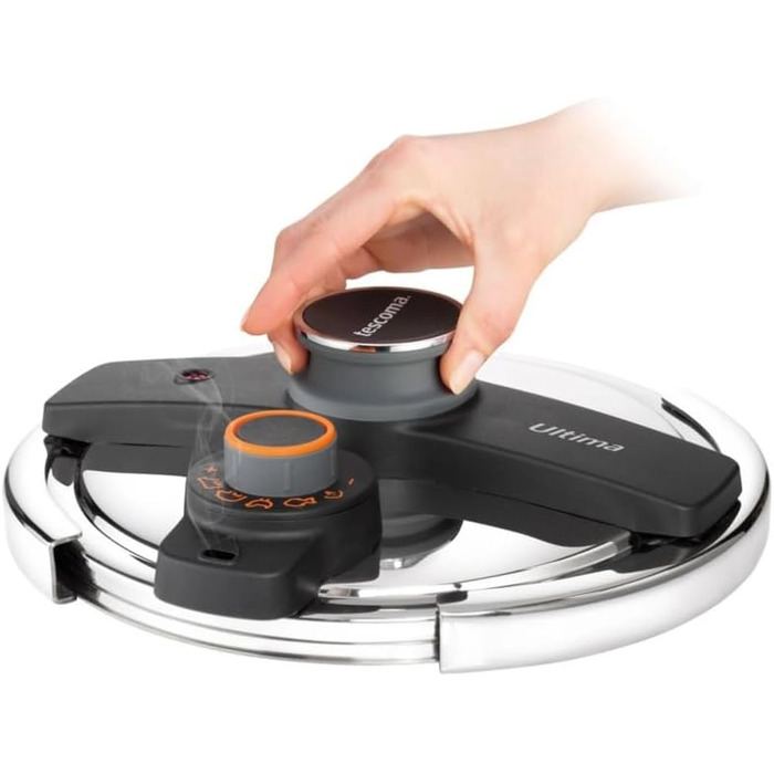 Каструля-скороварка Tescoma ULTIMA 6 л, індукція, з датчиком тиску, срібна