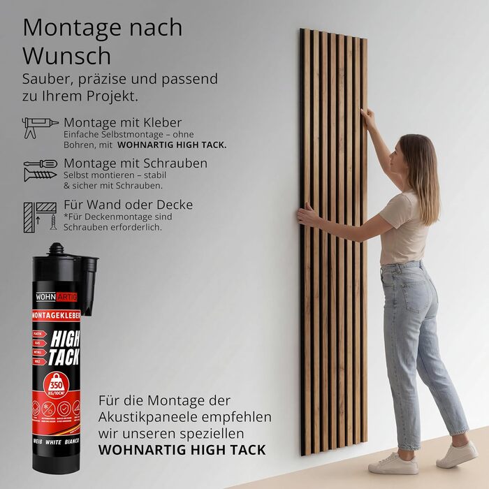 Акустичні настінні панелі SPAZIO Anthrazit 693, 260x54 см (набір 2 шт. 260x27 см), оббивка на фетрі для звукоізоляції