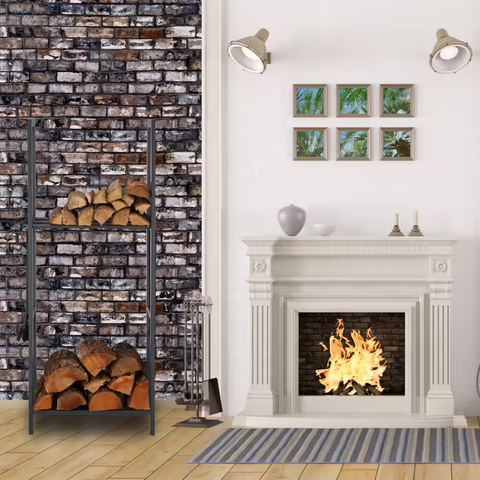 Relaxdays Firewood Rack with 2 Shelves