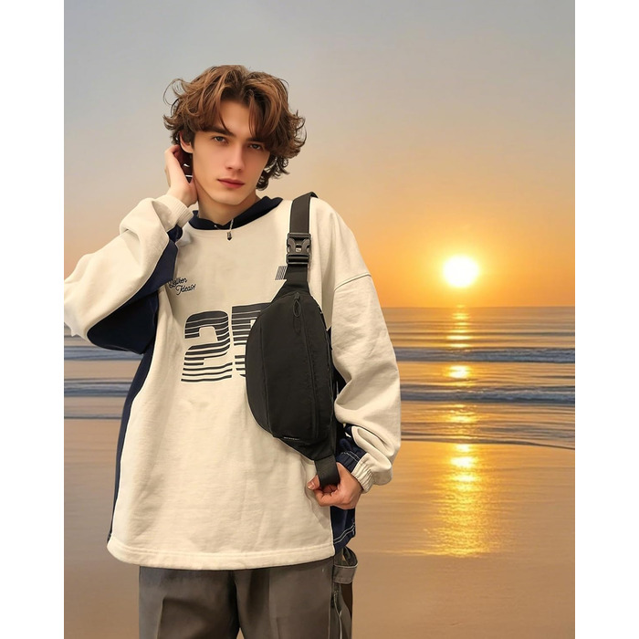 Поясна сумка чоловіча/жіноча водонепроникна для подорожей, фестивалів, спорту та міста (чорна)