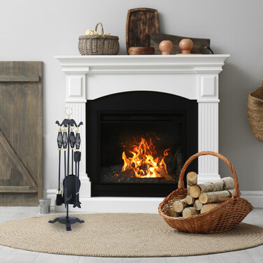 Relaxdays 5-Piece Fireplace Set