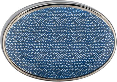 Підставка для мила WENKO Nuria, керамічна мильниця срібно-блакитного кольору, 12 x 3 x 8 см