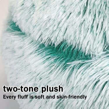 YAGE Soothing Cat Bed, Fluffy Plush Kitten Bed, Washable Anti-Anxiety Puppy Bed, Pet Bed for Small Dogs Soft Warm Donut Cat Sleeping Bag. No.: 015002802-0001 (M-50CM, green)