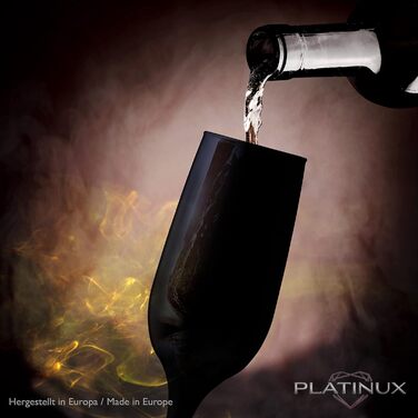 Набір келихів для шампанського PLATINUX, 6 штук, 210 мл, чорний колір