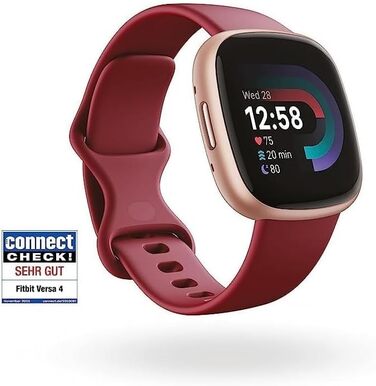 Смарт-годинник Fitbit Versa 4 – фітнес-трекер з GPS, телефоном, 6 днів роботи від акумулятора, 40+ режимів тренувань, сумісний з Android/iOS, рожевий пісок / алюміній, колір мідно-рожевий