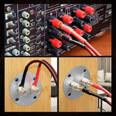 Акустичний кабель UCINNOVATE HiFi OFC (2 шт. по 3м), 14AWG з позолоченими роз'ємами Банан-Лопатка (Y-штекер) для підсилювача та колонок