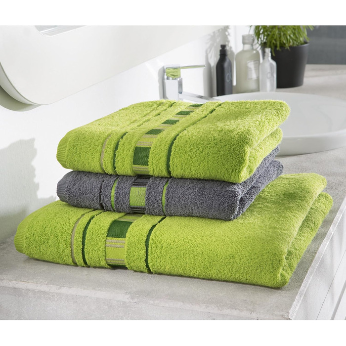 Набір махрових рушників Erwin Müller Achern, 100% бавовна, 500г/м², зелено-сірі, універсальний розмір