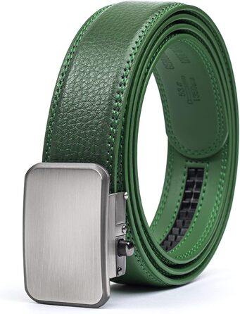 Чоловічий шкіряний ремінь Joseph Elliott з регулюванням на пряжці, колір хакі, пряжка з нержавіючої сталі
