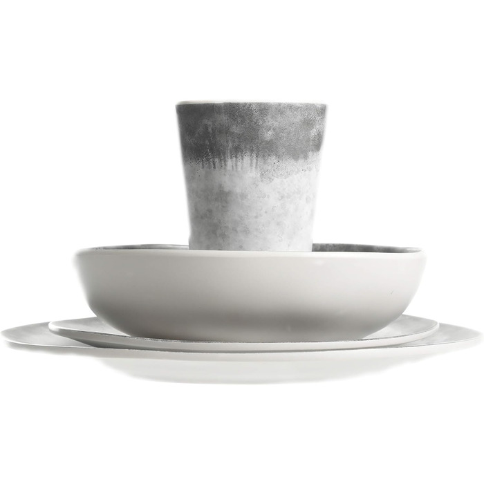 Набір посуду Gibson Home Woodlands, 16 предметів, Меламін, для 4 осіб, мармур