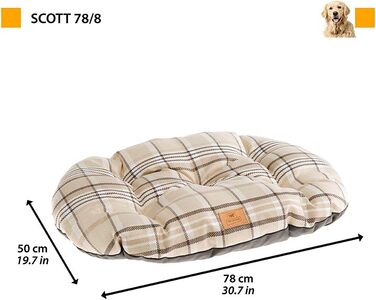 Крісло-лежанка для собак та котів Ferplast, 78 x 50 x 15 см, блакитний, візерунок «Кленовий лист»