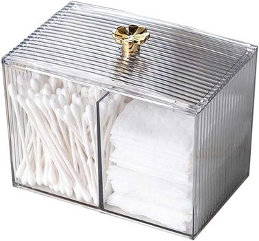 Контейнер для ватних паличок та дисків, органайзер для ванної кімнати, прозорий, 2 шт.