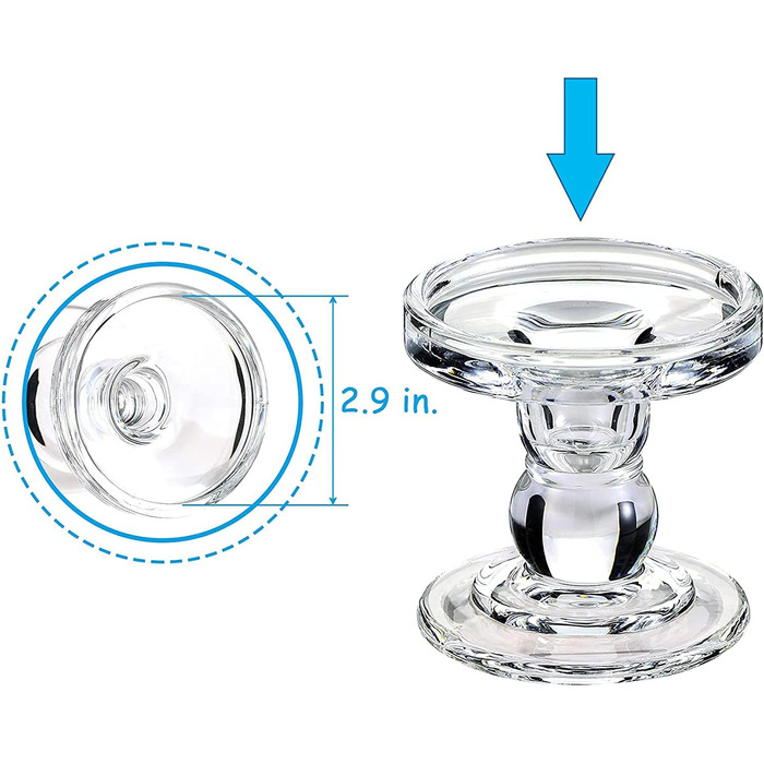 Glass Candle Holders for Pillar Candles/Taper Candles, Decorative Candle Stands, Set of 3, for Formal Events, Wedding, Church, Holiday Decorations, Table Decorations