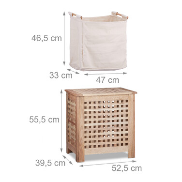 Relaxdays Laundry Hamper Walnut