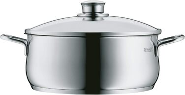Каструля WMF Diadem Plus 24 см з кришкою, 4,5 л, нержавіюча сталь, для індукції, без покриття, макарони