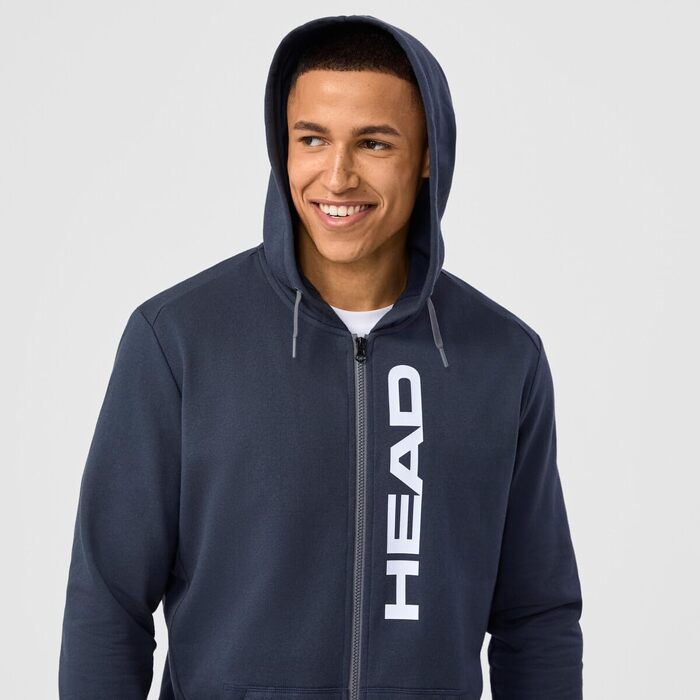 Чоловіча толстовка на блискавці Head Club Original Hoodie Fz, темно-синя, розмір XL