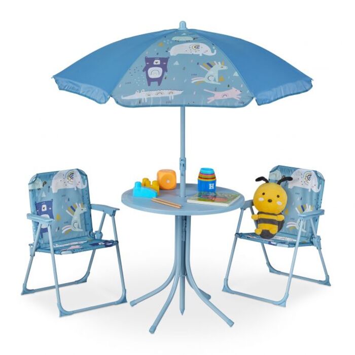 Relaxdays Camping Kids' Seating Set with Umbrella