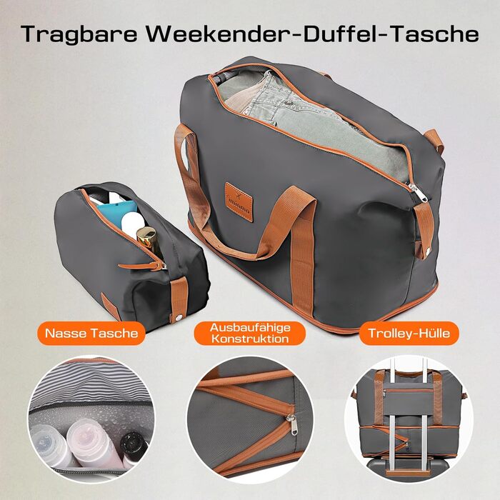 Набір валіз Joyway з ABS-пластику, розширюваний, на 4 колесах з TSA-замком (сірий, M)