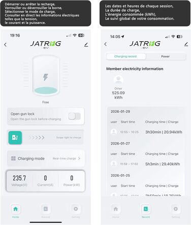 Зарядна станція для електромобіля 7kW 32A однофазна WiFi-APP Typ 2 IEC 62196-2 - Швидка зарядка EV Wallbox 230V, кабель 8м