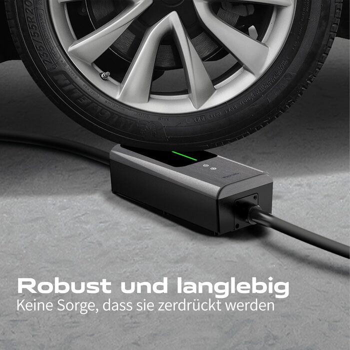 Кабель для зарядки електромобіля Type 2 Schuko 3.68kW, 6-16A, 5M, 1-фазний, з цифровим дисплеєм, IP65, IEC 62196-2 PHEV/EV