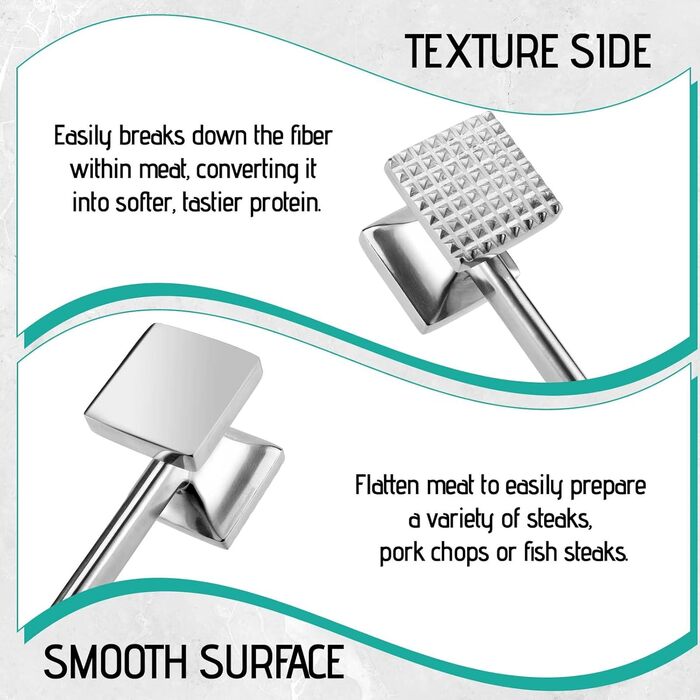 Рубессія М'ясорубка-Клопфер: подвійний молоток для м'яса, подрібнювач для стейків, курки, свинини та шніцелів