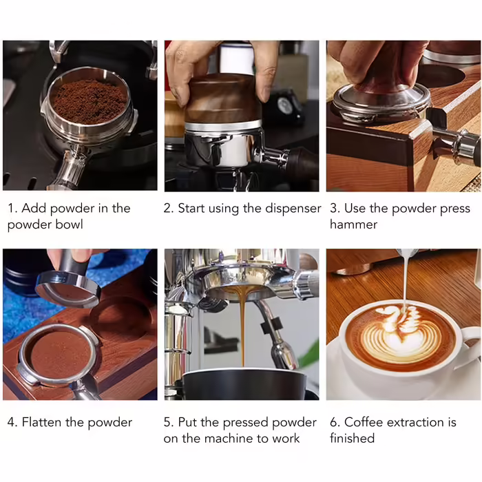 BAOFUYA 58 mm Bottomless Portafilter, Professional Portafilter in Dual Ear Design with Wooden Handle for GAGGIA Coffee Machine (F Palisander)