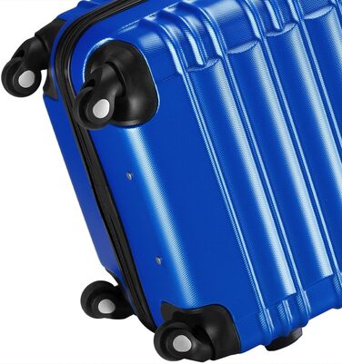 Набір валіз ABS S-M-L-XL з кодовим замком та телескопічною ручкою, ролер для подорожей, ручна поклажа (Блакитний)