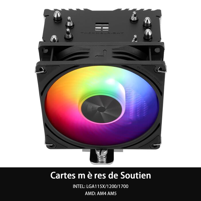 Thermalright Assassin X 90 SE ARGB: Кулер для CPU з 4 тепловими трубками, 92 мм вентилятор, технологія AGHP 4th, сумісний з AMD AM4/AM5/Intel 1700/1150/1151/1200