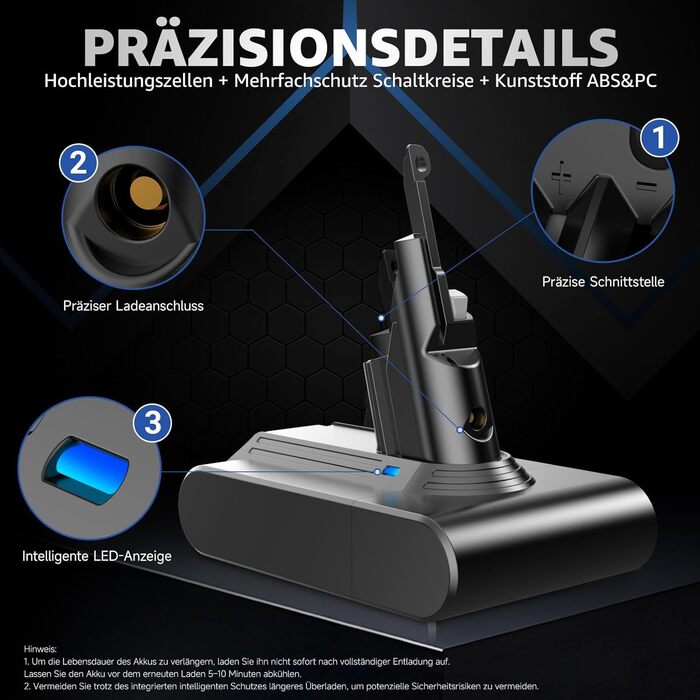 Акумулятор для пилососа Dyson Absolute/Animal/Motorhead/Fluffy SV10 V7 + 5 фільтрів та 2 гвинти