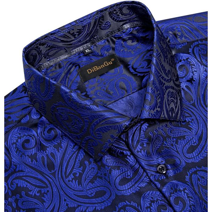Краватка DiBanGu для чоловіків, суцільна шовкова краватка та нагрудна хустинка, краватка для весілля, краваткові затискачі, комплект формальний універсальний розмір (3XL, темно-синій)