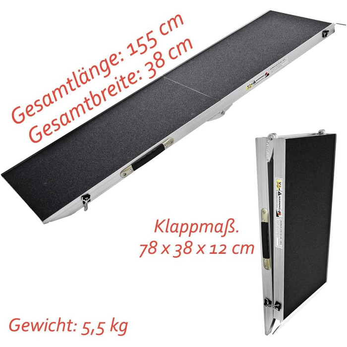 Рампа для собак Petigi - сходинка в багажник авто, складна, алюміній, до 150 кг, довжина 155 см