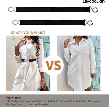 Еластичний ремінь LeaCoolKey для жінок та чоловіків, тонкий, стрейч, для джинсів та суконь, чорний, коричневий, білий, блакитний (80 см), розмір талії 76-90 см