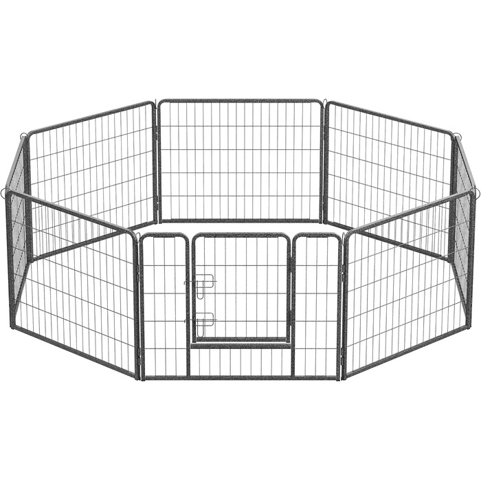 Вольєр для тварин Feandrea Freilaufgegehege, сірий, 77 x 60 см, 8 панелей, для дому та вулиці