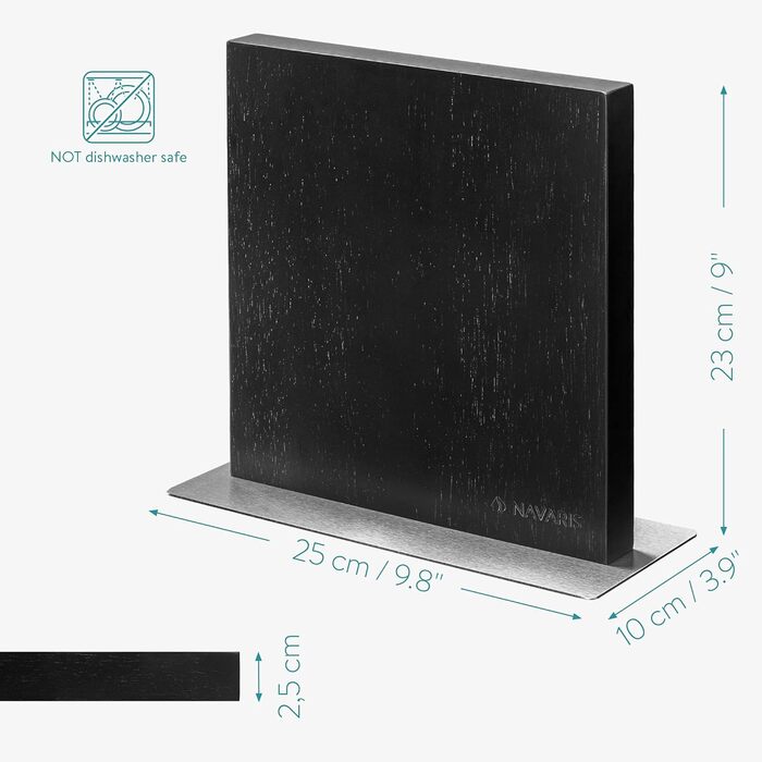 Navaris Double-Sided Magnetic Knife Strip - Magnetic Knife Block, Knife Board, Double-Sided Magnetic Holder - Unmounted Knife Holder